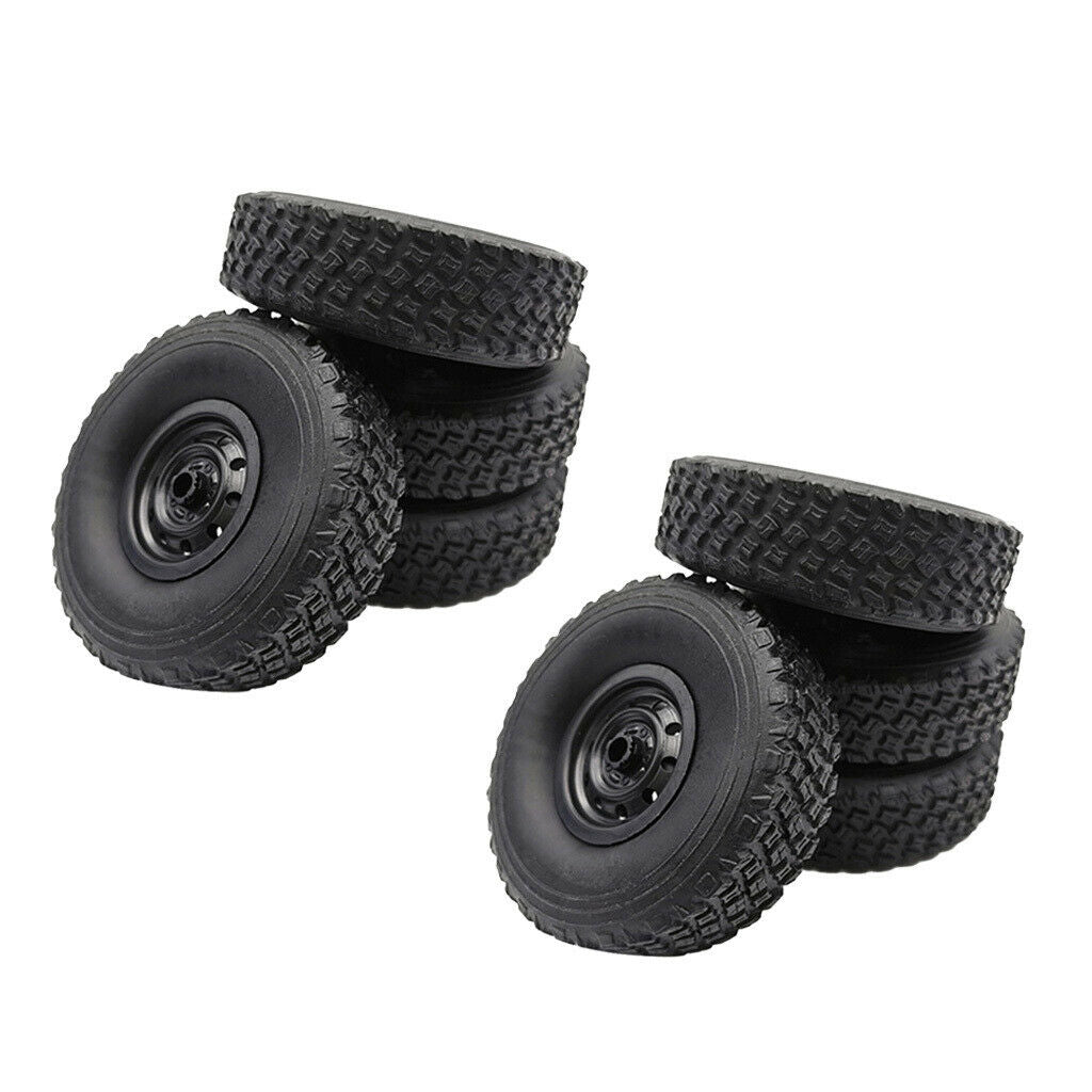 8Pcs RC Car Wheel Tire Black for WPL B14K B24 C24 Rock Crawler Upgrade
