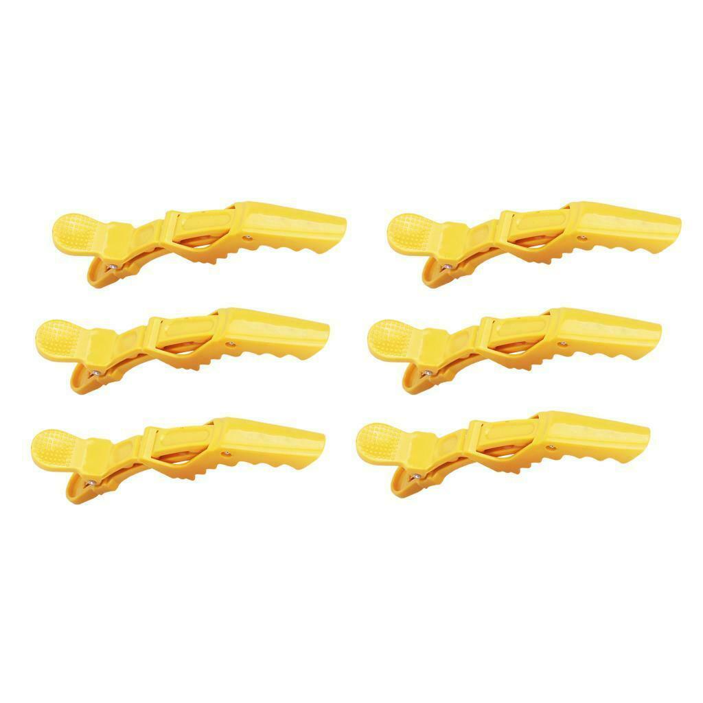 6Pcs Professional Hair Sectioning Clips Duckbill Clamp Extra Large Yellow