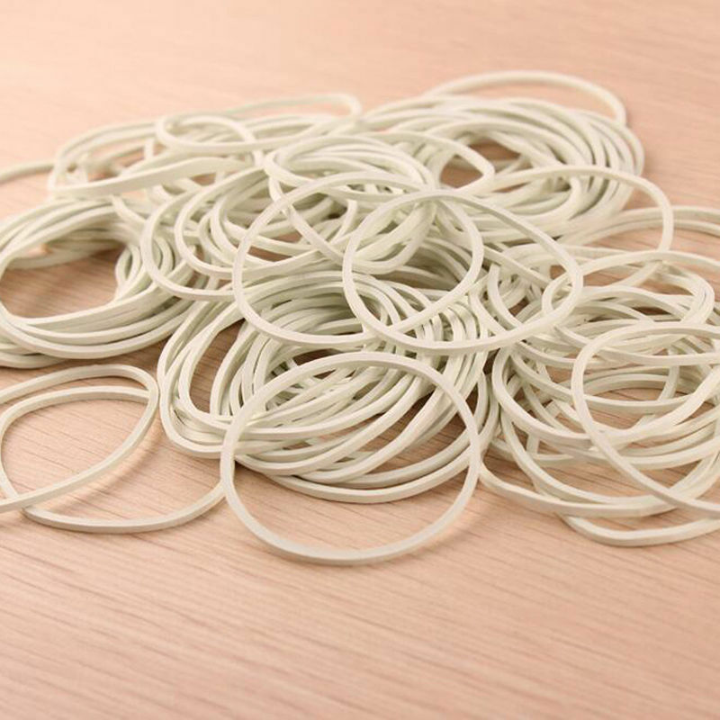 50pcs Rubber Bands White Color Rubber Elastic Bands Office Home Rubber Band