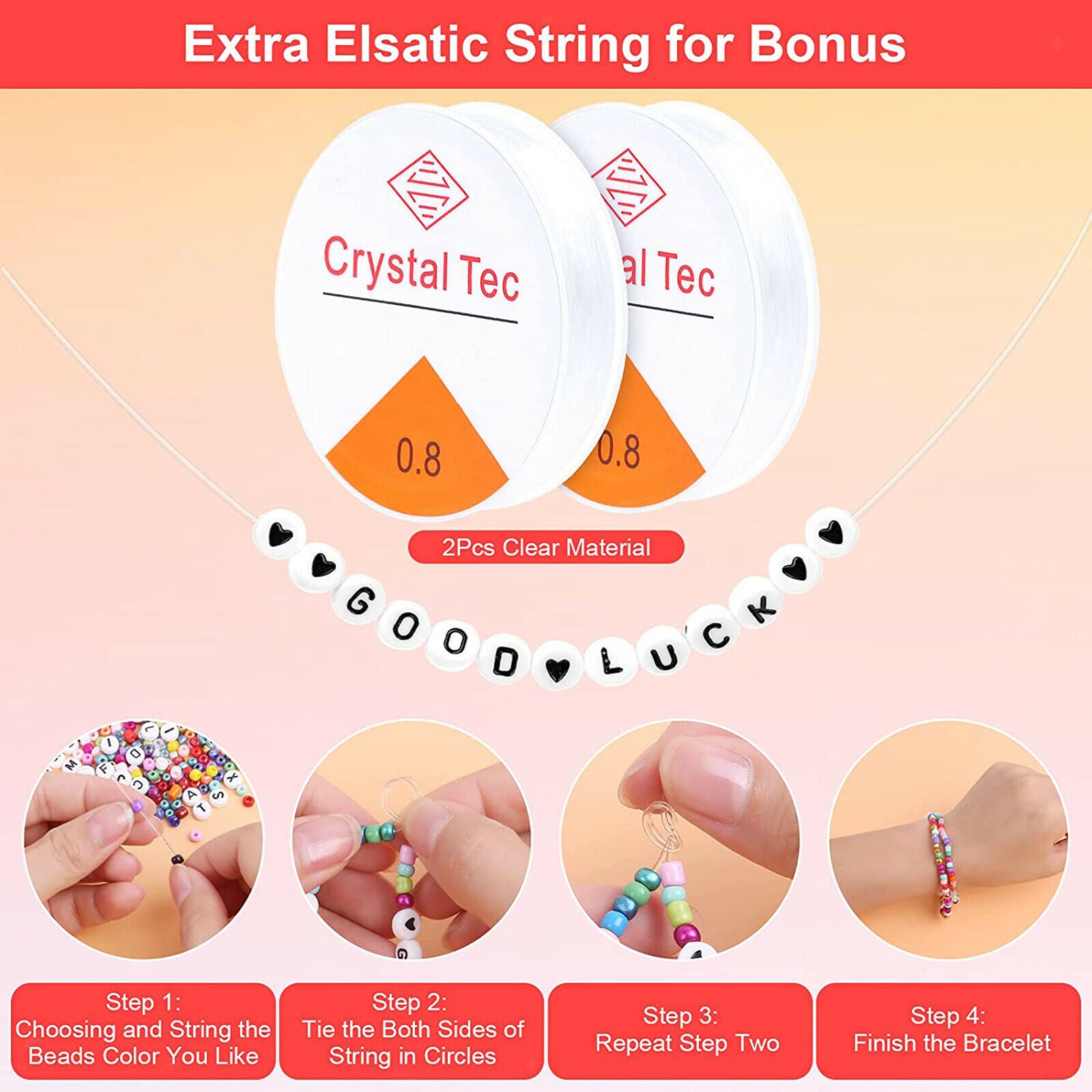 4000Pcs 4000Pcs Craft Bead Set Plastic for Jewelry Making DIY Gift for Her
