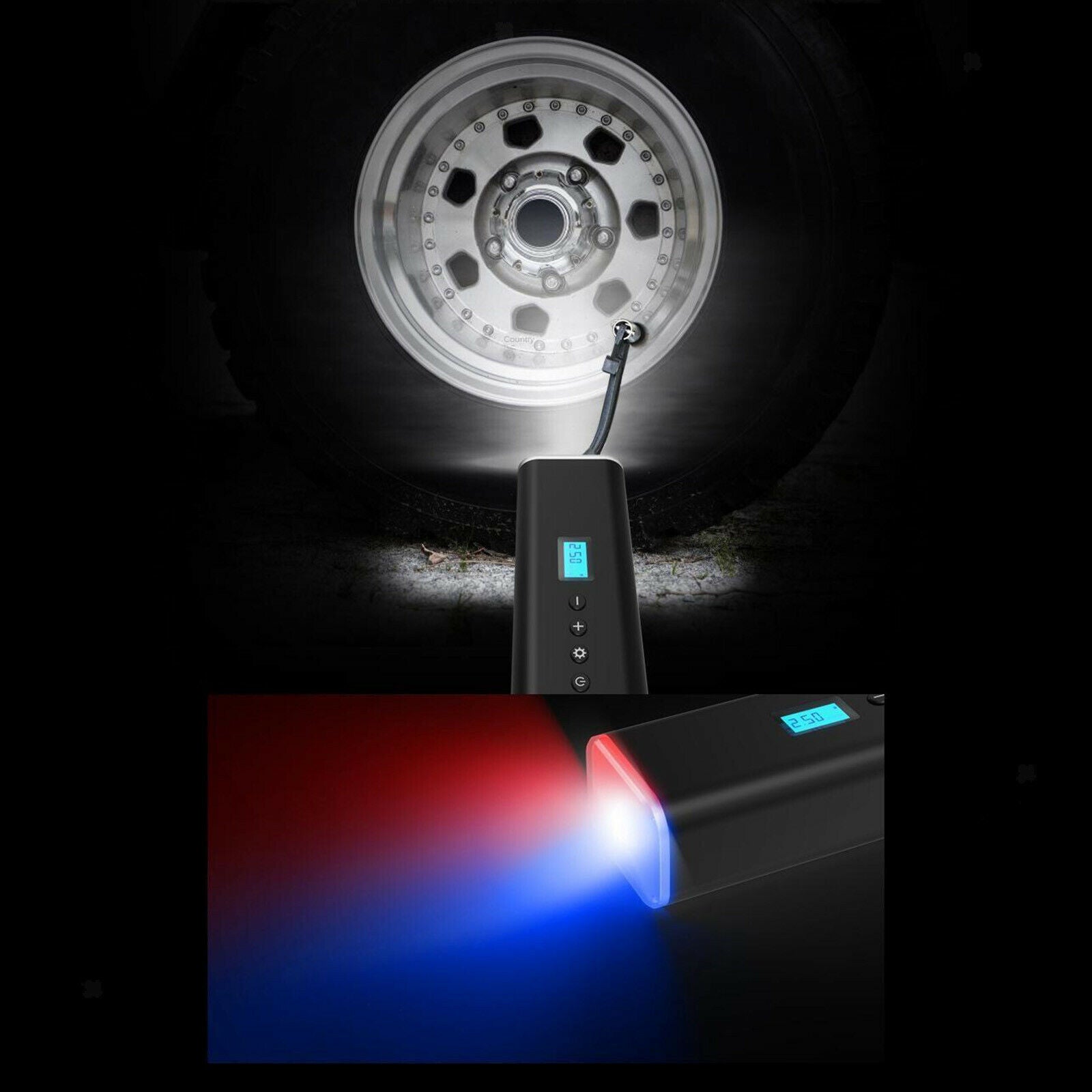 Portable 14.8V Auto Air Tire Pump Smart Car Electric Inflator Wired