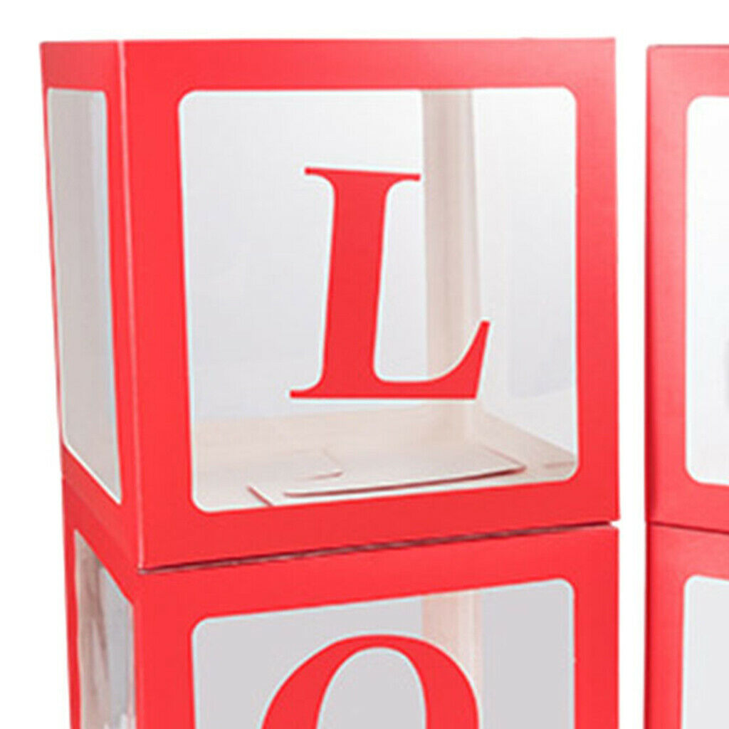 Latex Box for Wedding Party Decoration, Transparent Birthday Party Red