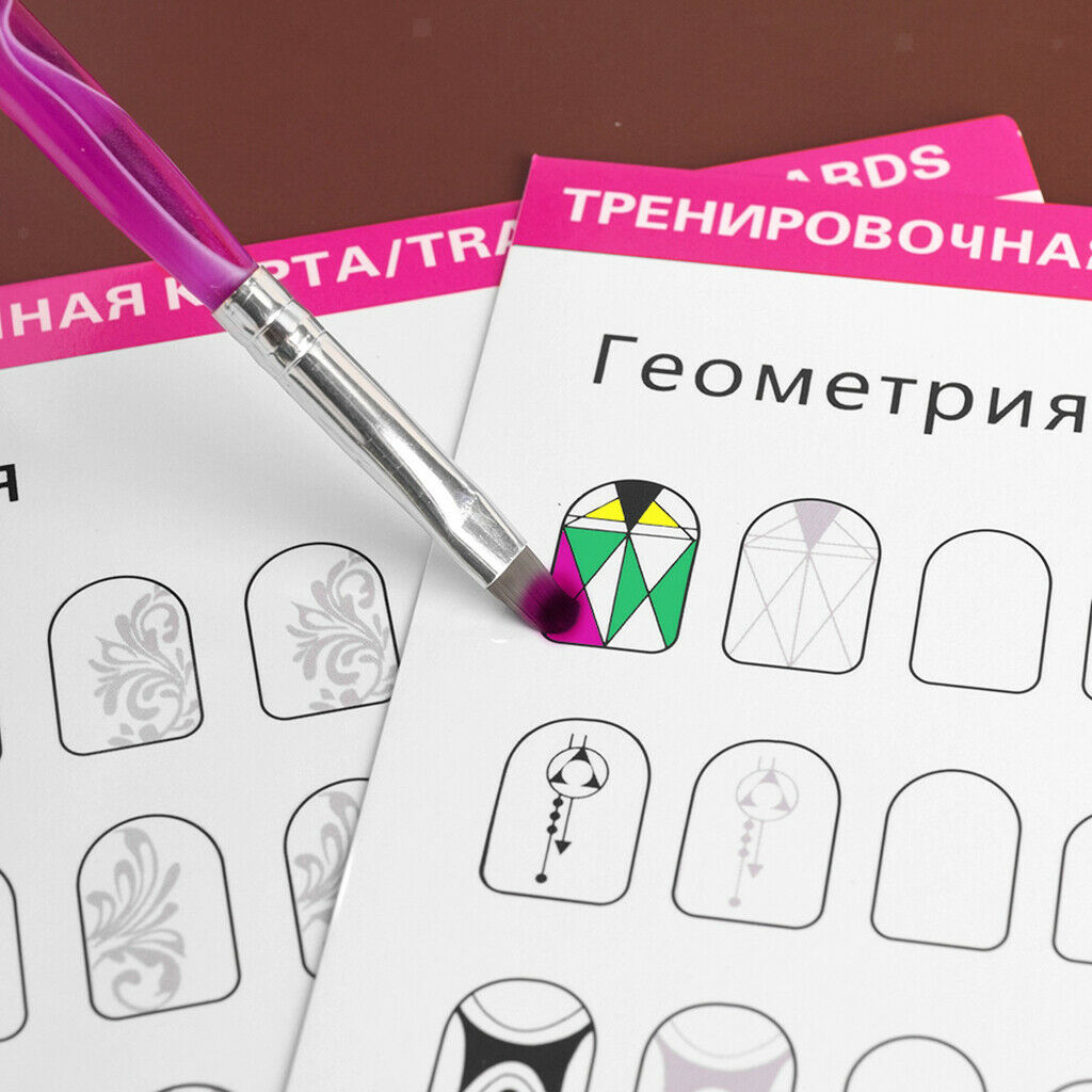 12x Nail Art Practice Lines Drawing Painting Template Learning Book, Simple and