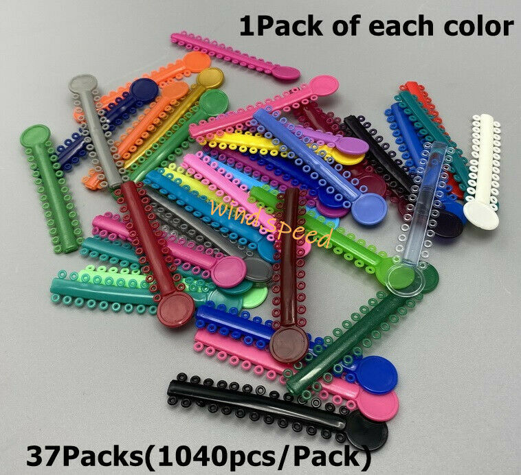37Packs Dental Orthodontic Elastic Ligature Ties Brace Rubber Bands for Brackets