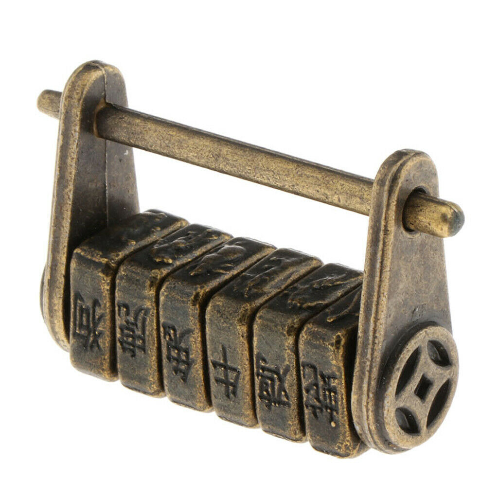 Handmade Padlocks Combination Lock Key Jewelry Box Collectibles Zodiac