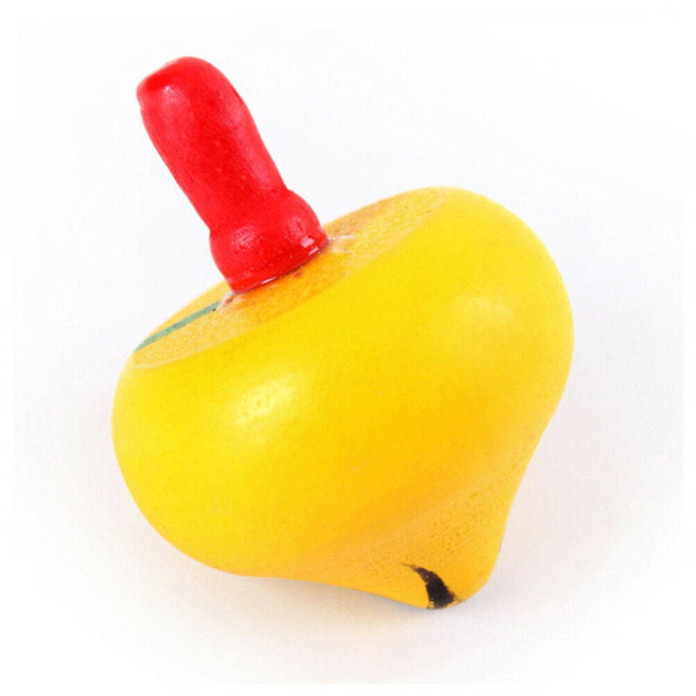 Wooden Spinning Tops Colorful Fruit Mushroom Gyroscope Kids Gift To.l8