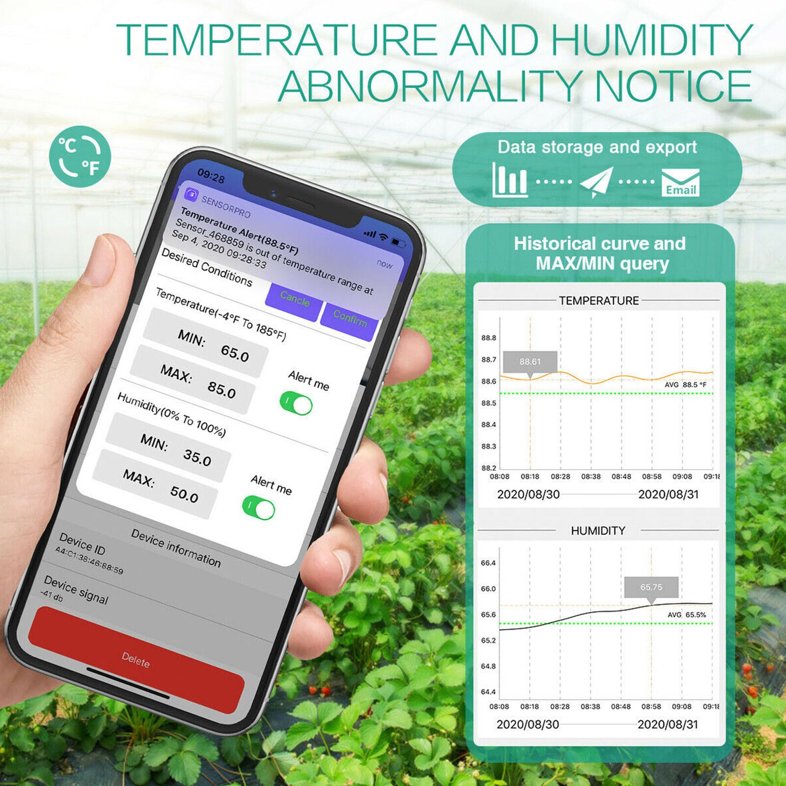 Smart Indoor Bluetooth Digital Thermometer Hygrometer Temperature Humidity