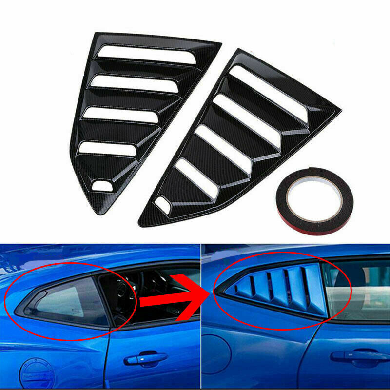Carbon Fiber Side Vent Window Scoop Louver Cover Trim For Chevy Camaro 2016-2020