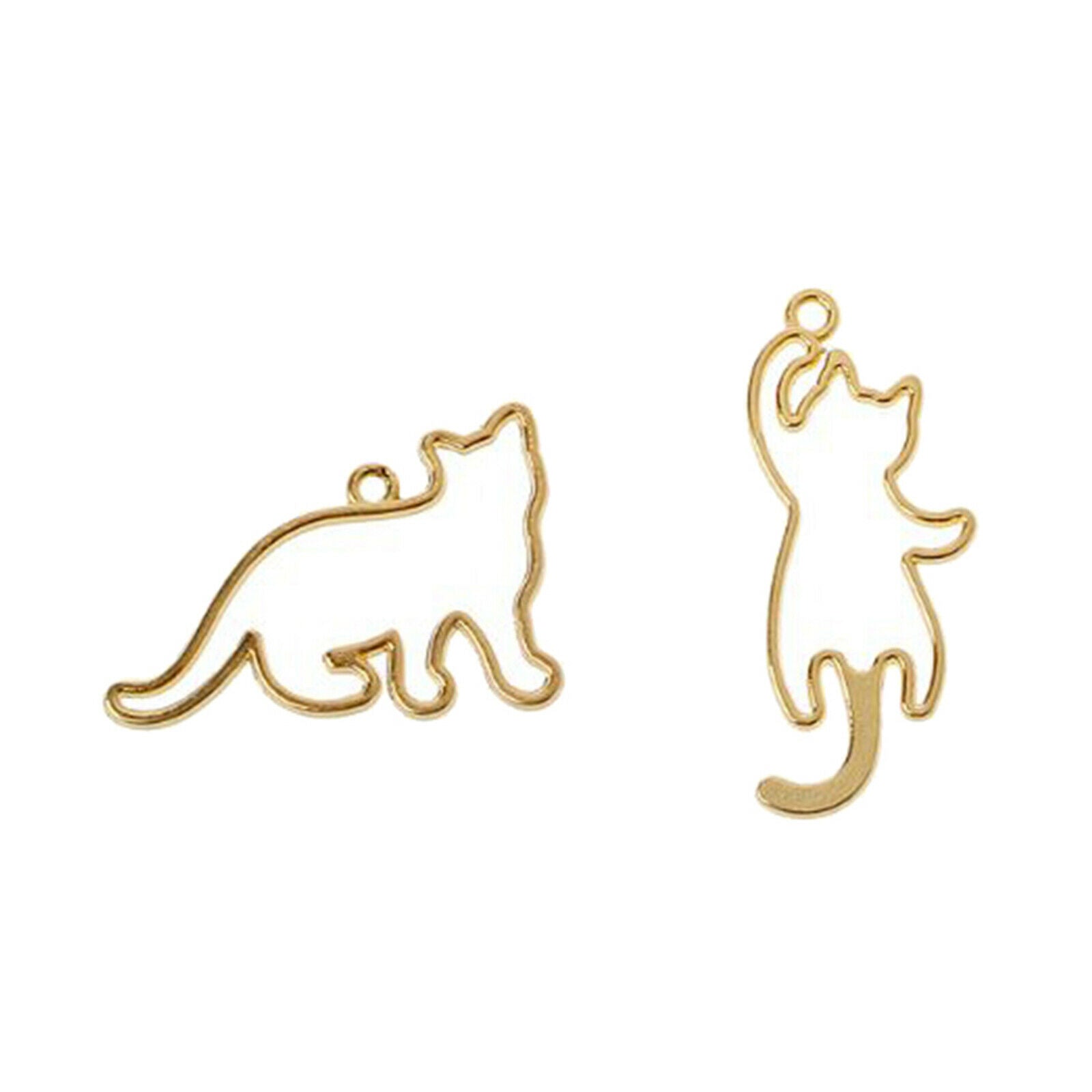 8pcs Cute Cat Open Bezel Pendants Frame Charms for Jewelry Findings DIY