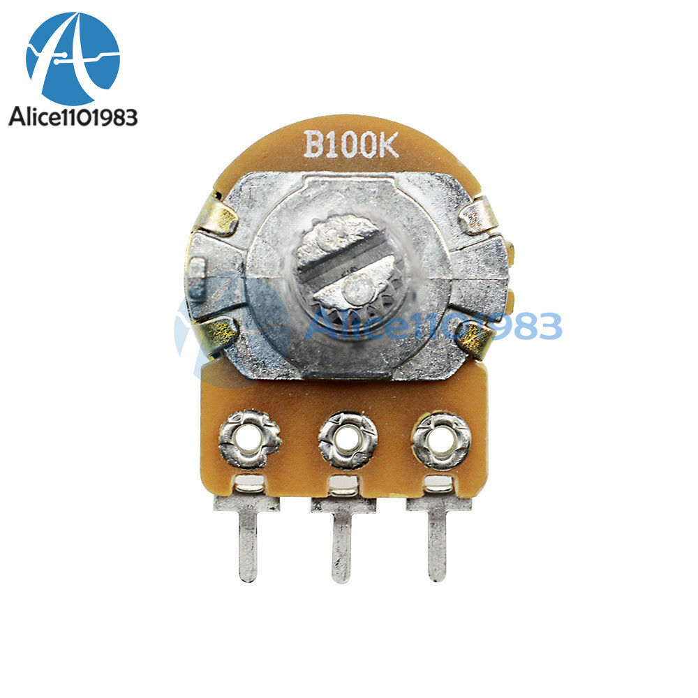 10PCS 100K ohm Linear Taper Rotary Potentiometer Panel pot B100K 15mm WH148 3Pin