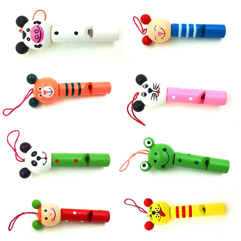 8PCS small animals mixed wooden Lip Whistles Pinata Kids Birthday party  toys WF