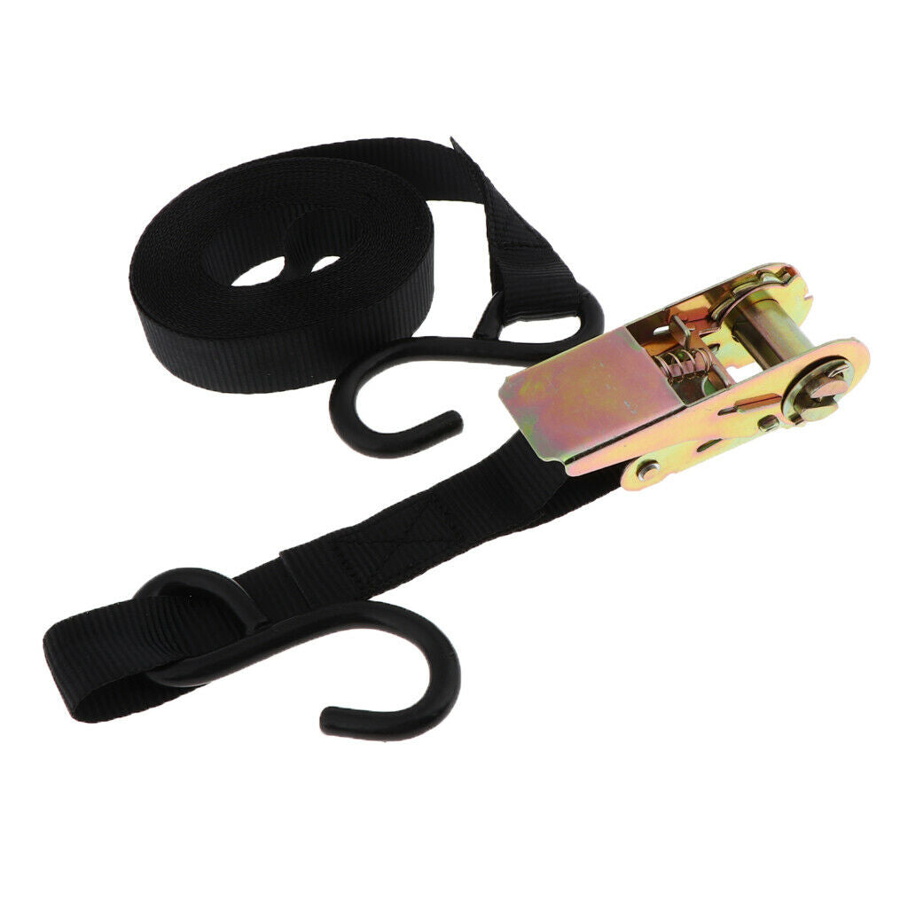 Travel Tie Down Strap Ratchet Belt Luggage Bag Cargo Lashing Metal Buckle