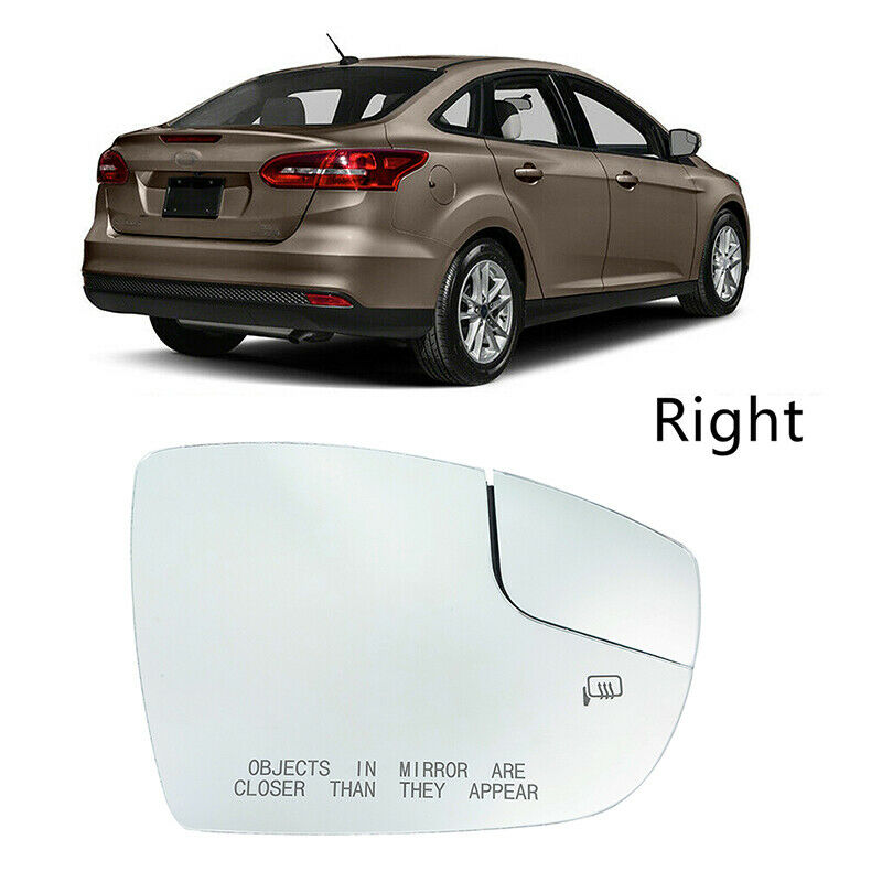 Right Passenger Side View Mirror Glass w/ Puddle Lamp For Ford Focus 2012-2018