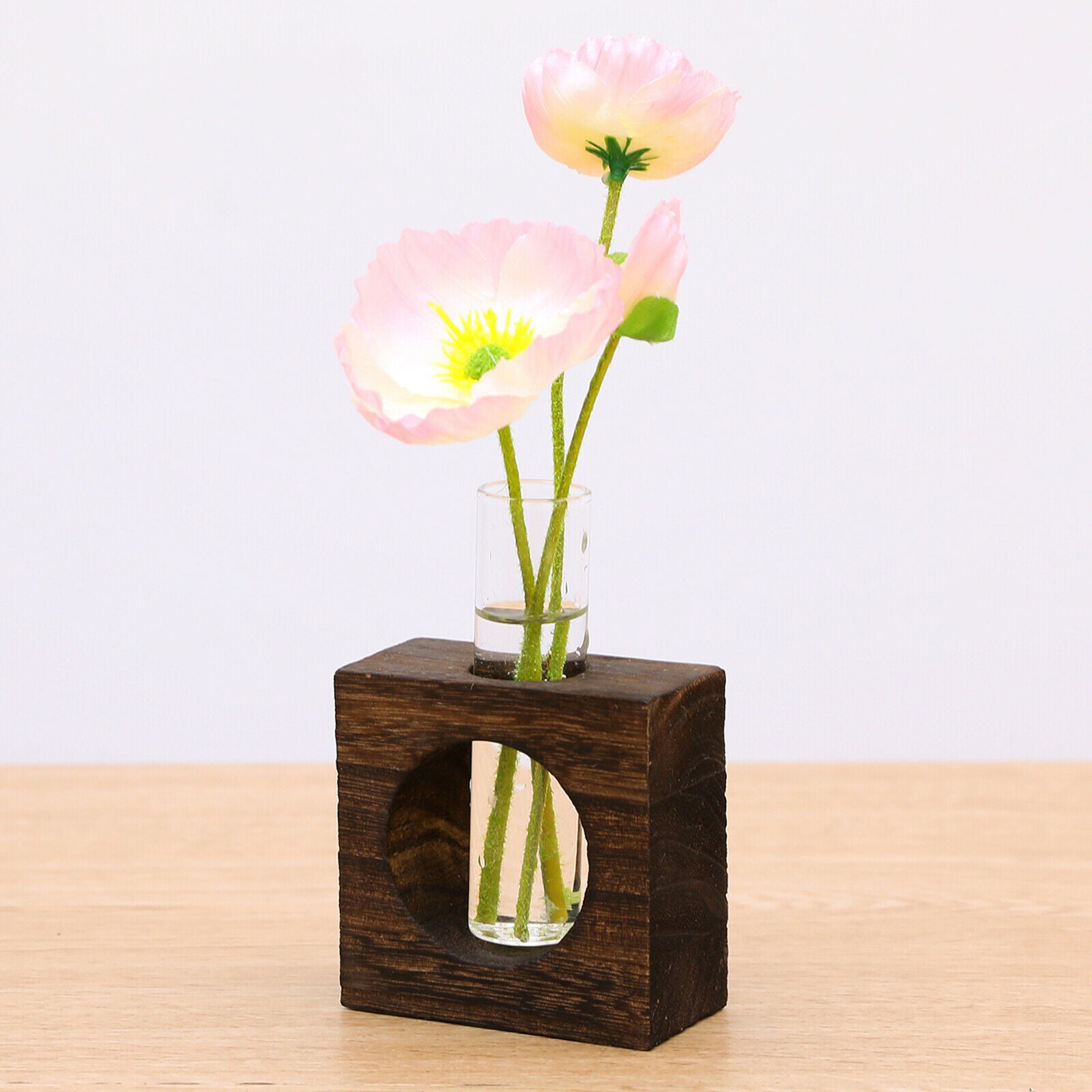 3pcs Tabletop Test Tube Glass Vase Hydroponic Plants Planter Flowerpot