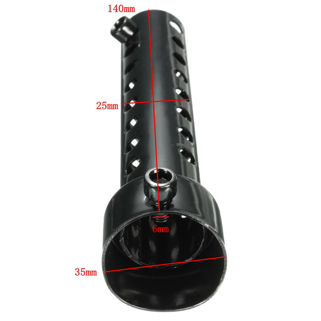 2Pieces Universal Motorcycle Exhaust Pipe Muffler Baffle Silencer Black 35mm