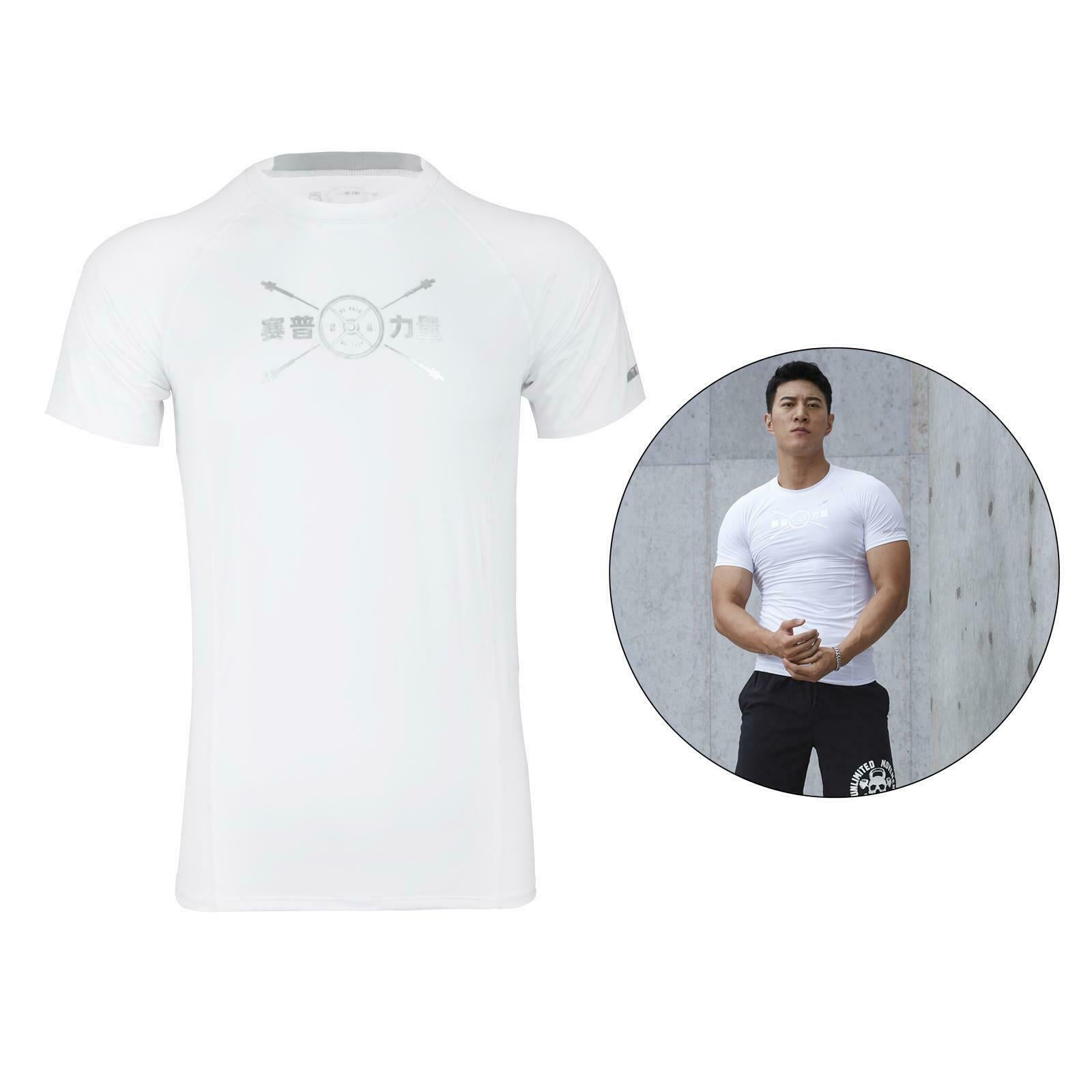 Mens Compression Short Sleeve Sports Shirt Fitness Quickly Dry T-shirt XXL