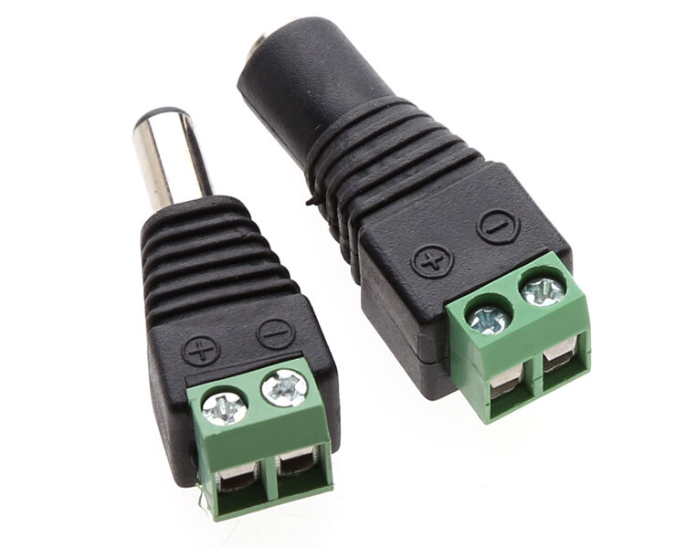 4X Male Female 2.1x5.5mm DC Power Plug Jack Adapter Wire Connector for CCT.l8