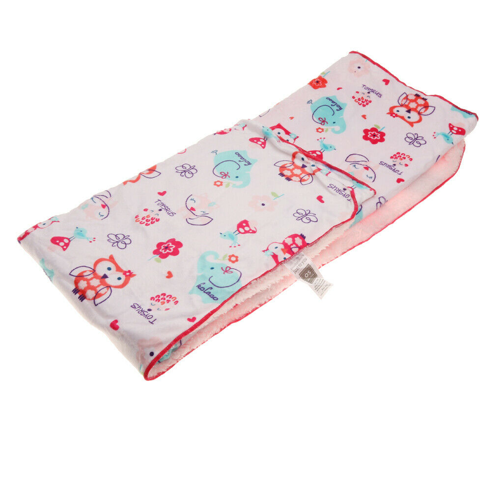 Newborn Baby Berber Fleece Blanket Bedding Set Unisex Owl and Elephants