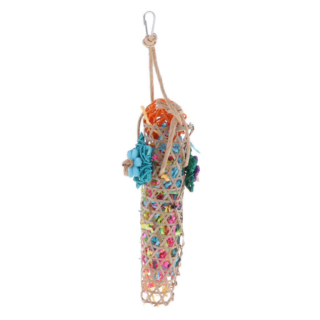 Birds Parrots Chew Rattan Toys Birds Cage Hanging Decor Accessory for Birds