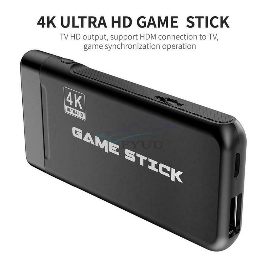 Mini 4K - TV Game Stick 64GB Card 10000+ Retro Classic Game Console Handle