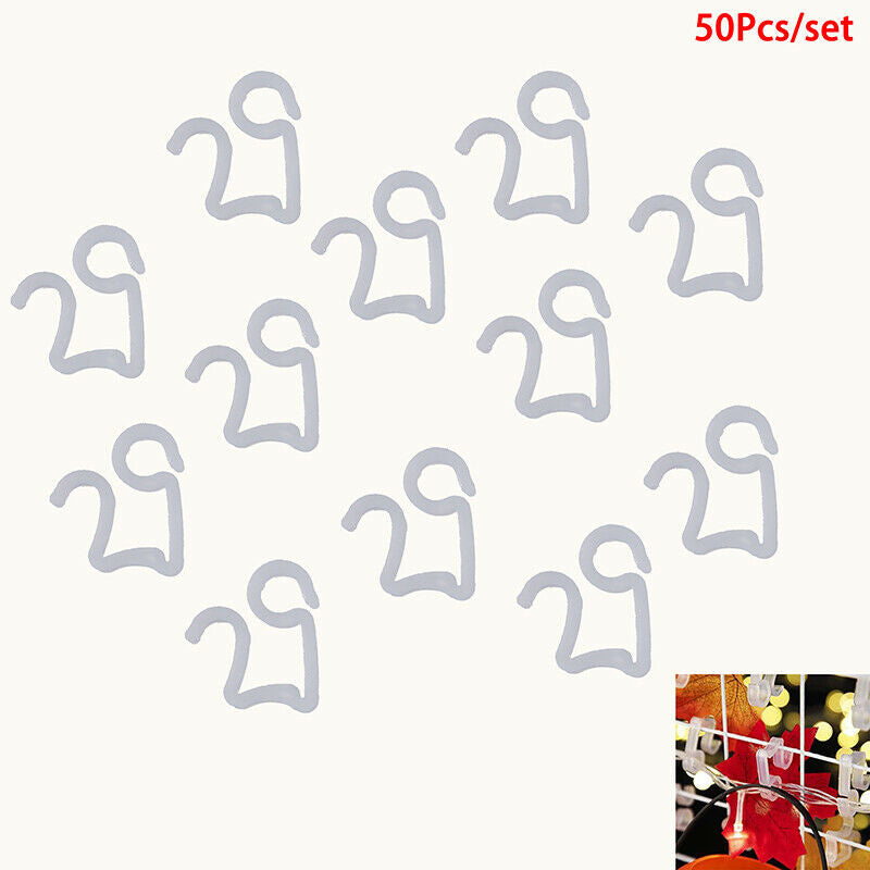 50x/set Christmas Light Clips Gutter Hang Hooks For Outside String Ligh^.l8