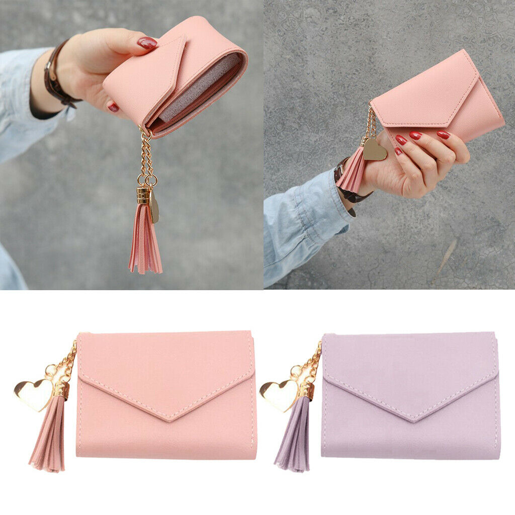 2pcs Casual Leather Wallet Coin Cash Card Holder Handbag Clutch Card Bag