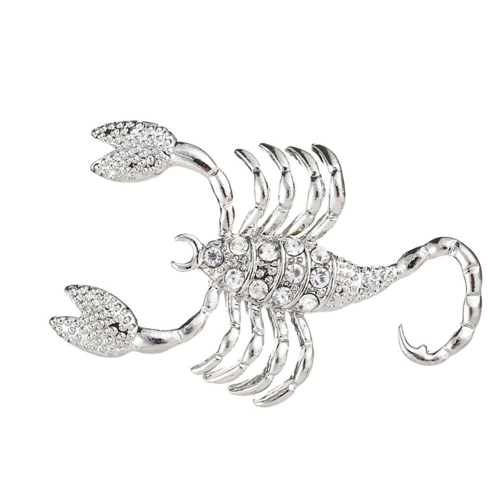 Crystal Scorpion Brooch Pin Clothing Breastpin Women Mens Punk Accessories