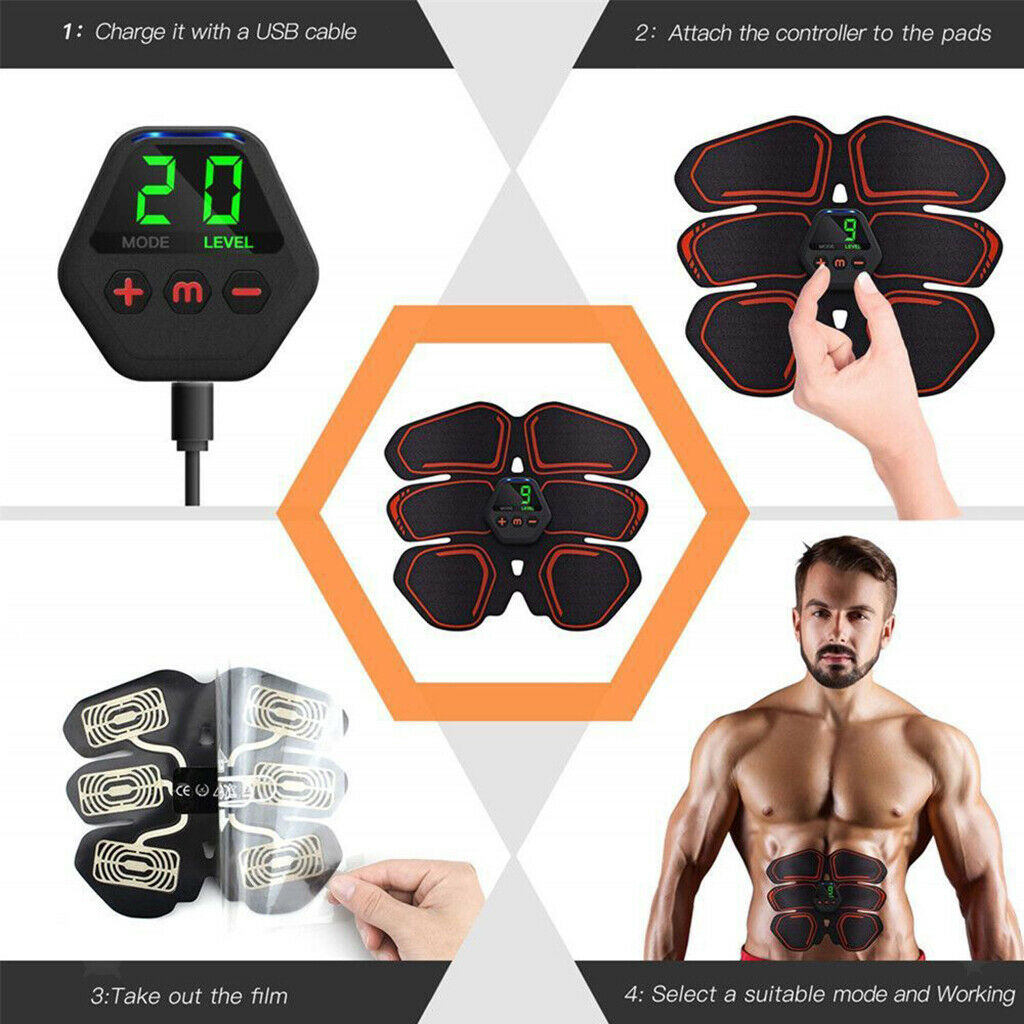 Smart Abdominal Abs Arm Trainer Workout Office Exercise Training Belt