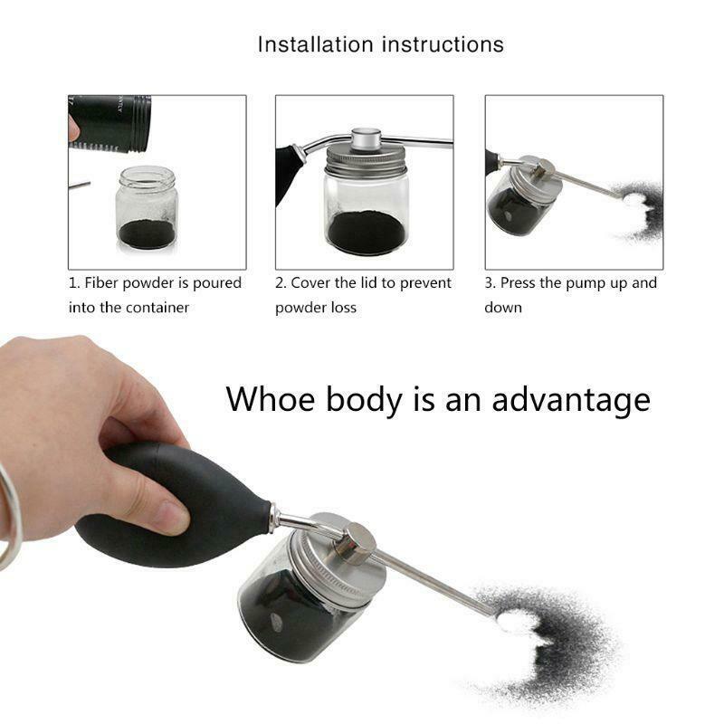 Hair Building Fibers Spray Applicator Atomizer Silicone Airbag Hair Restorer Kit