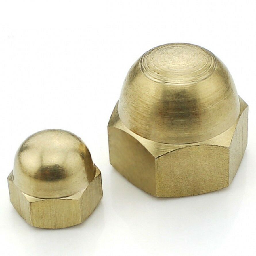 5PCS M8 x 1.25mm Pitch SOLID BRASS HEX DOME NUTS ACORN CAP NUT FOR BOLTS/SCREWS