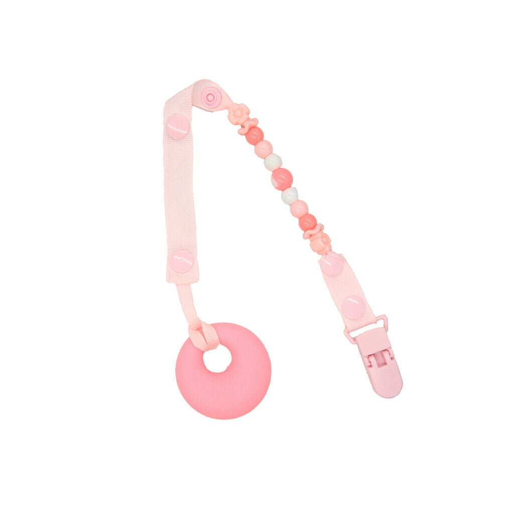 Baby Teething Necklace Kids Teether Nursing Beads Pendant Round Pink
