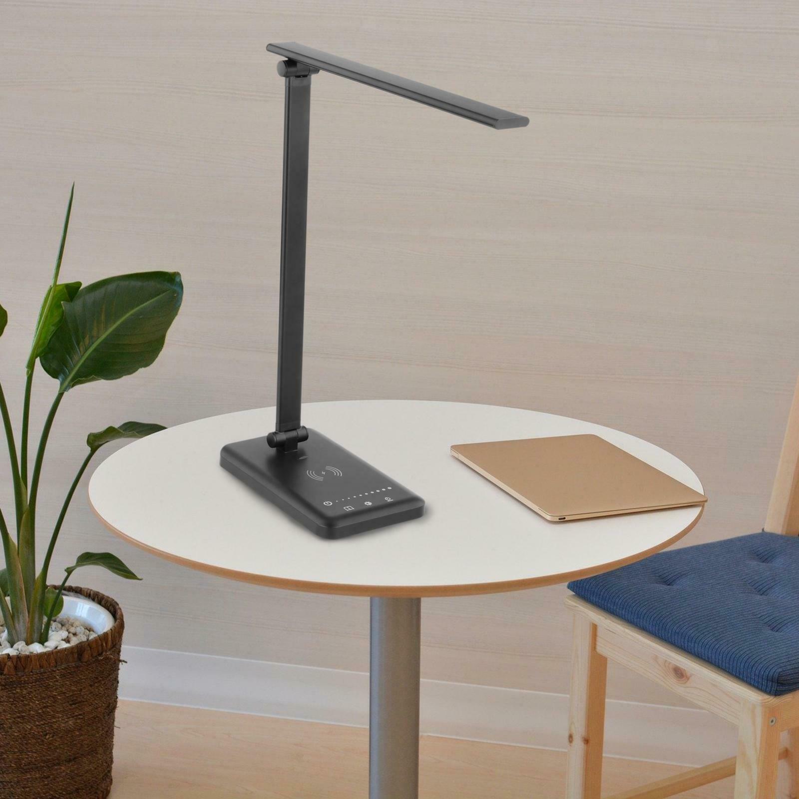 Modern Metal Desk Lamp with Wireless Charger Bedroom Table Light LED Lamps