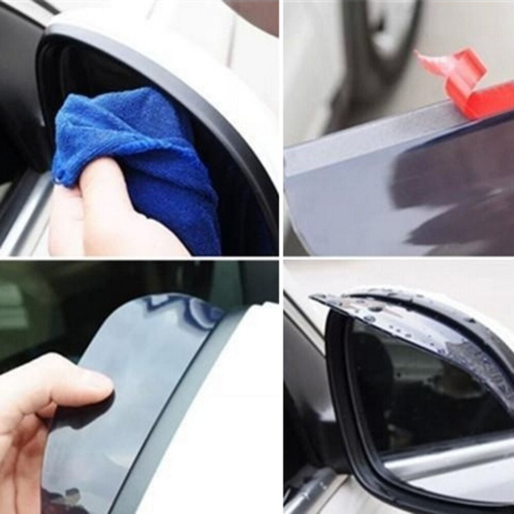 Black Car Rearview Mirror Rain Water Rainproof Eyebrow Cover Side Shiel.l8