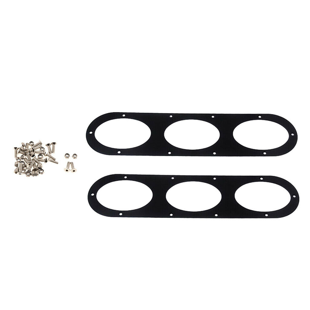 Black Metal Rear Bumper Air Diversion Diffuser Panel 3 Holes w Screws 2 Pack