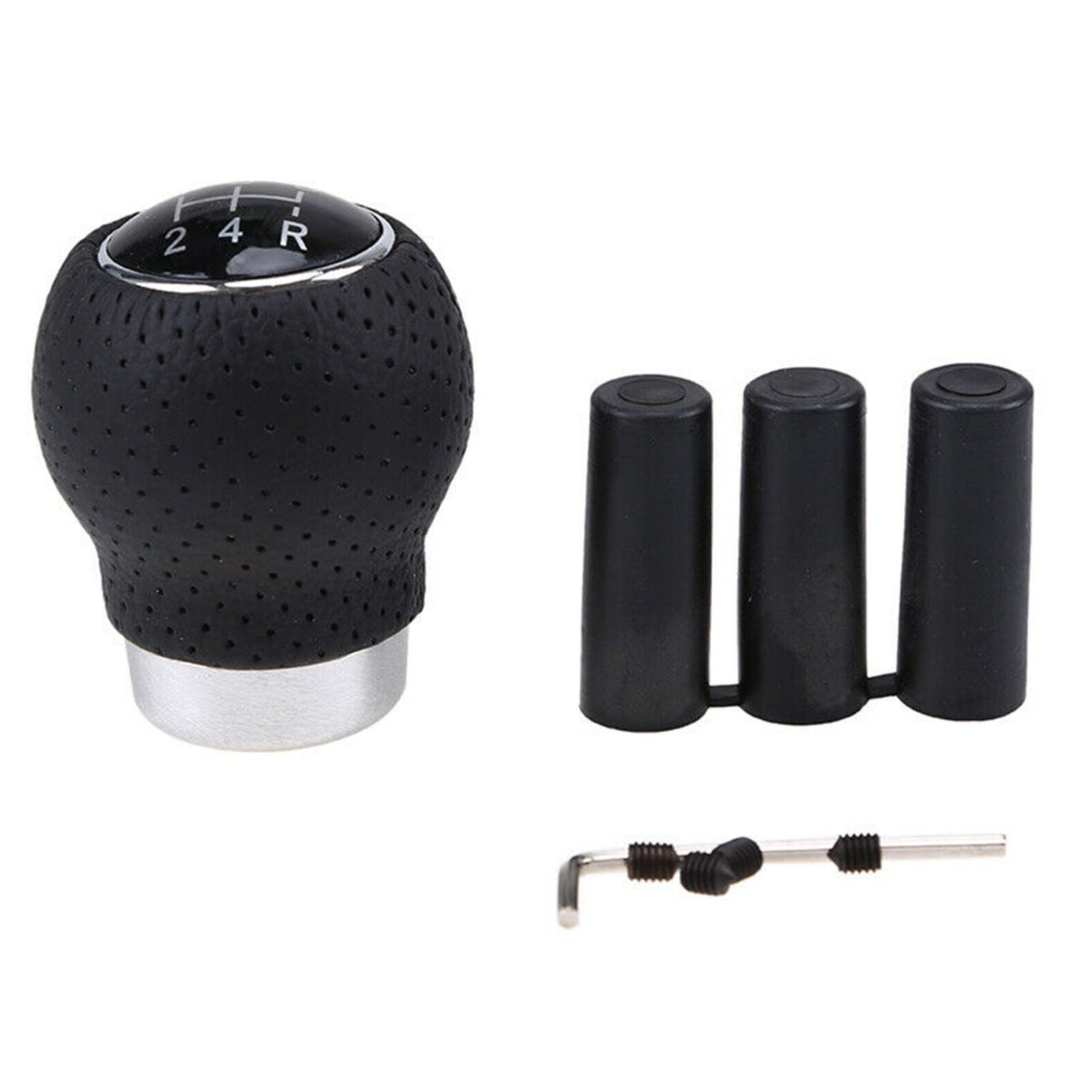 Universal Manual 5 Speed Car Gear Stick Shift Knob Shifter Lever Leather Black