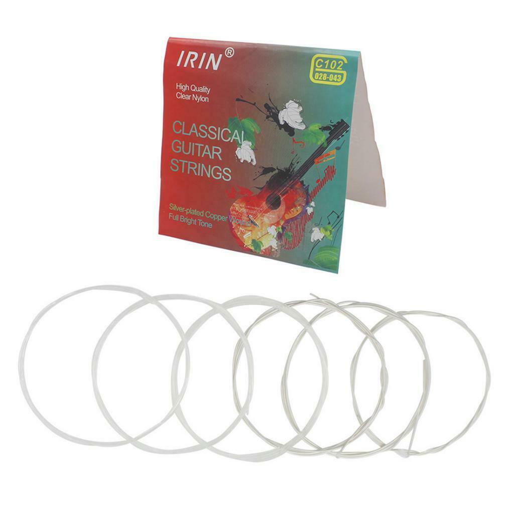 Durable 6pcs Clear Nylon Classical Guitar String Set C102 E / B / G / D