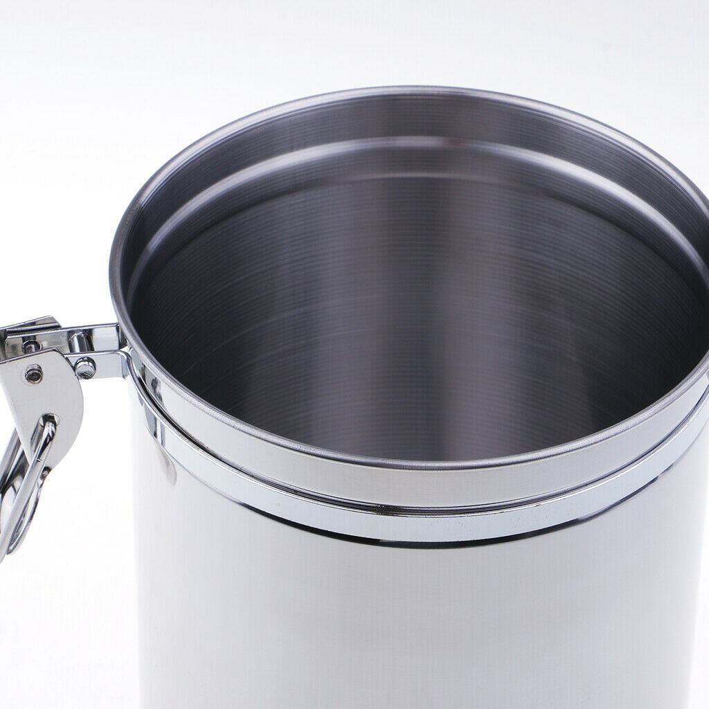 Stainless Steel Airtight Canister with Clear Acrylic Lid and Locking Clamp 60oz