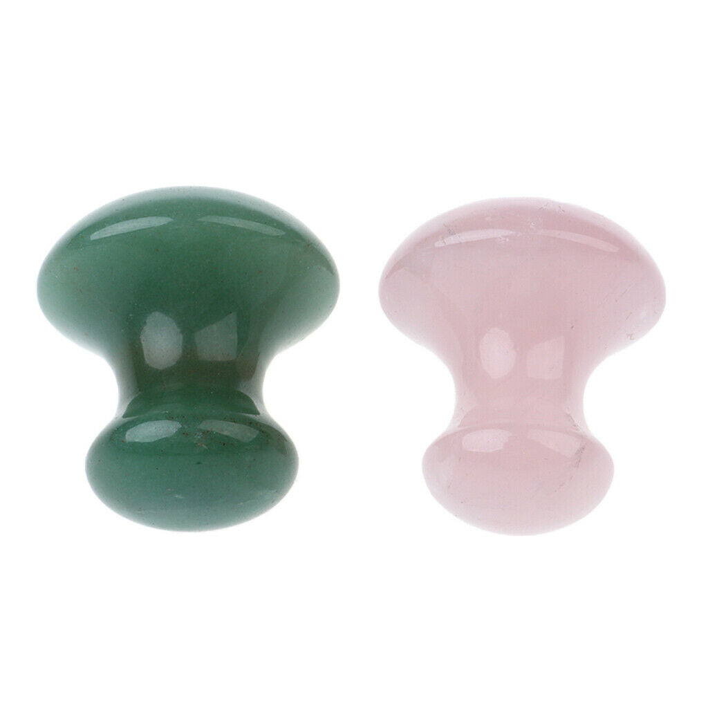 3 Pieces Massage Stone Mushroom Shape Jade Facial Guasha Scraping Tools Set