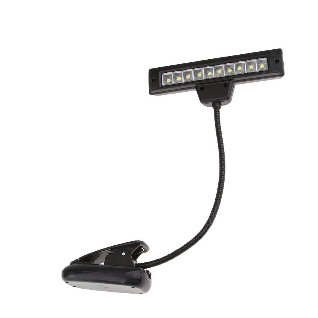Rechargeable USB 10 LED Lamp for Piano Music Score Stand Book Reading Light