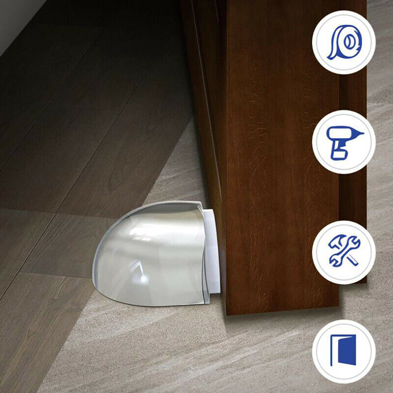 Acrylic No Need Punch Transparent Door Stopper Door Holder Home Doorstop .l8