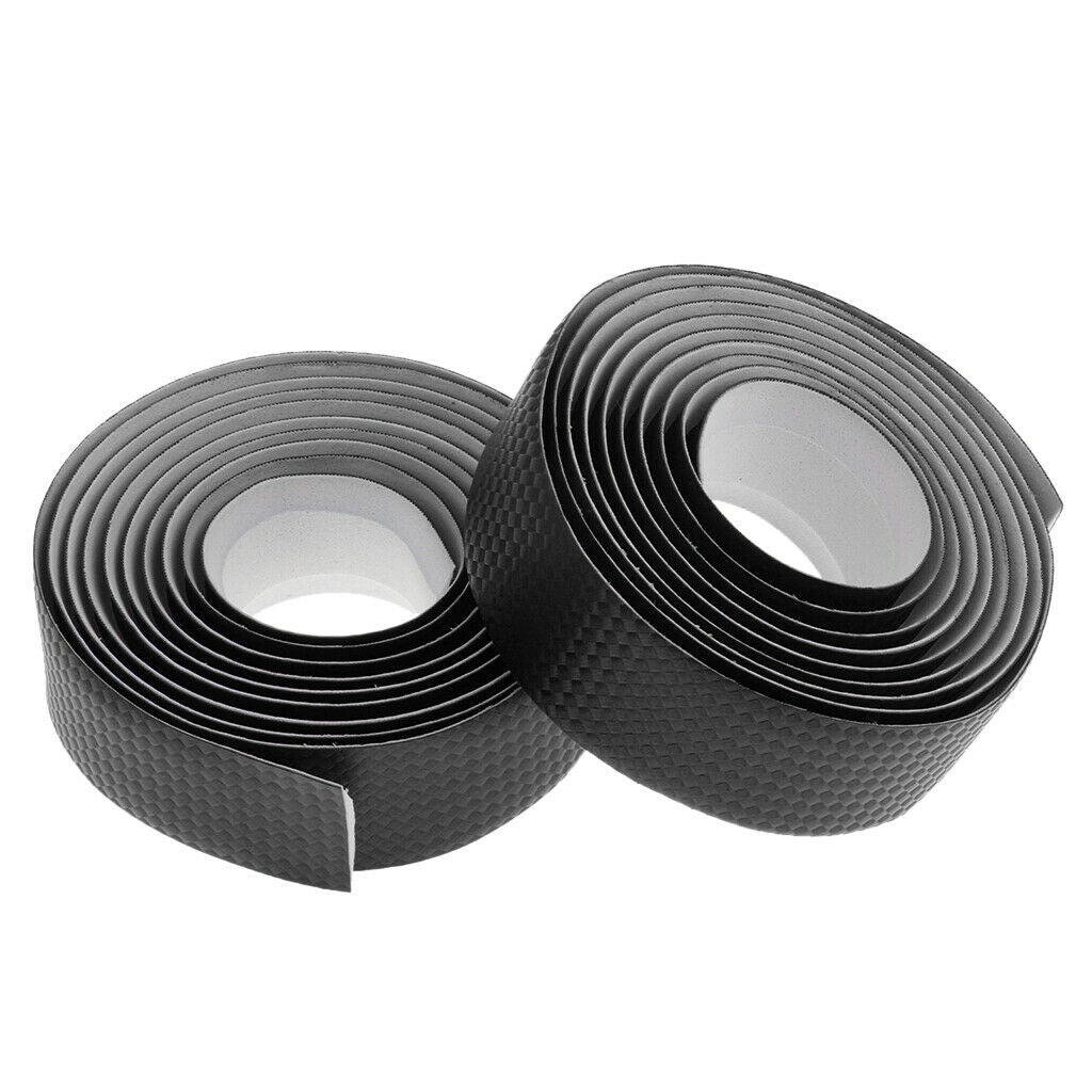 1Pair Road Bike Bicycle Cork Handlebar Grip Tape Wrap with 2 Bar Plugs Black