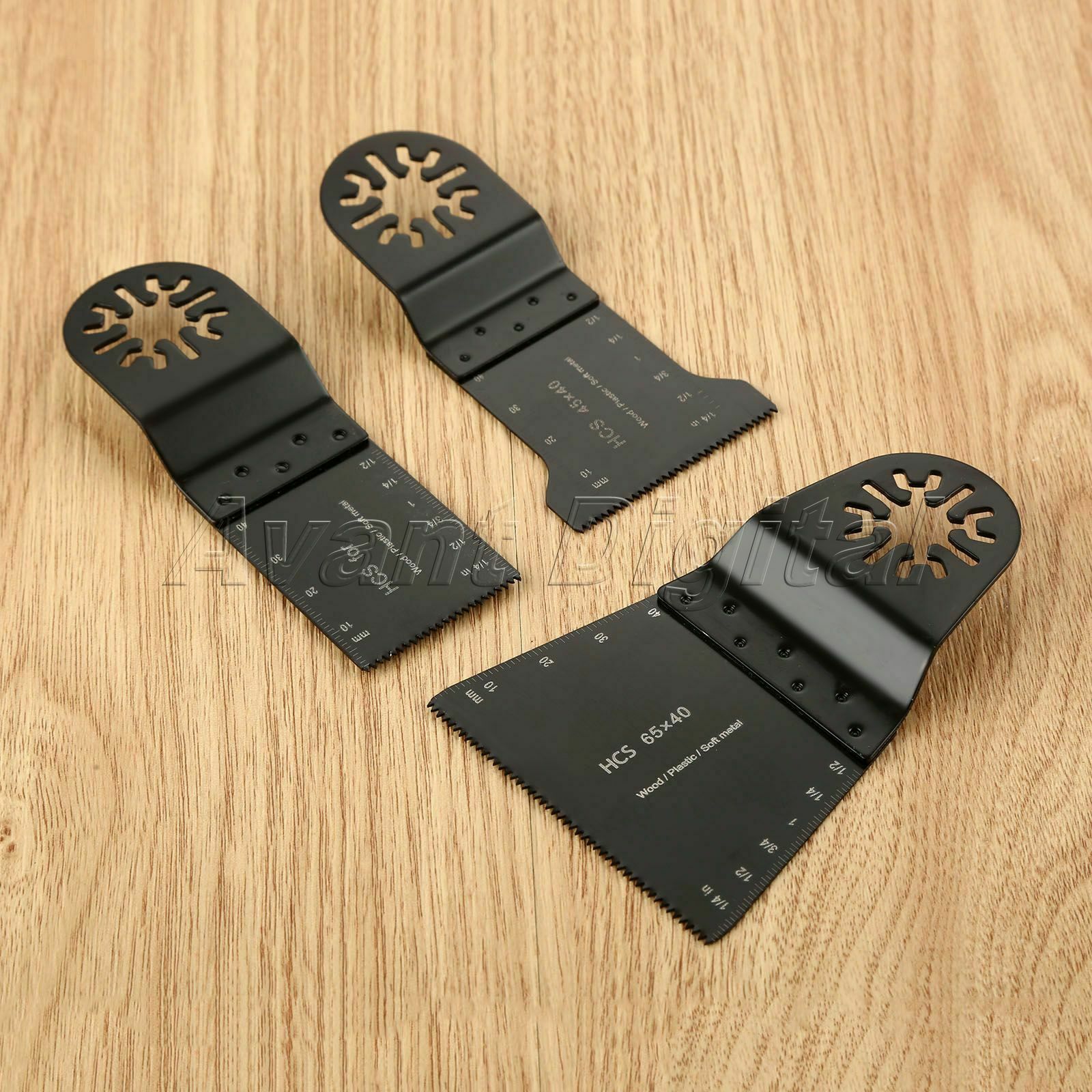 3x HCS E-cut Saw Blades Standard Cutter Cut Plastic Stone Wood Oscillating Tool