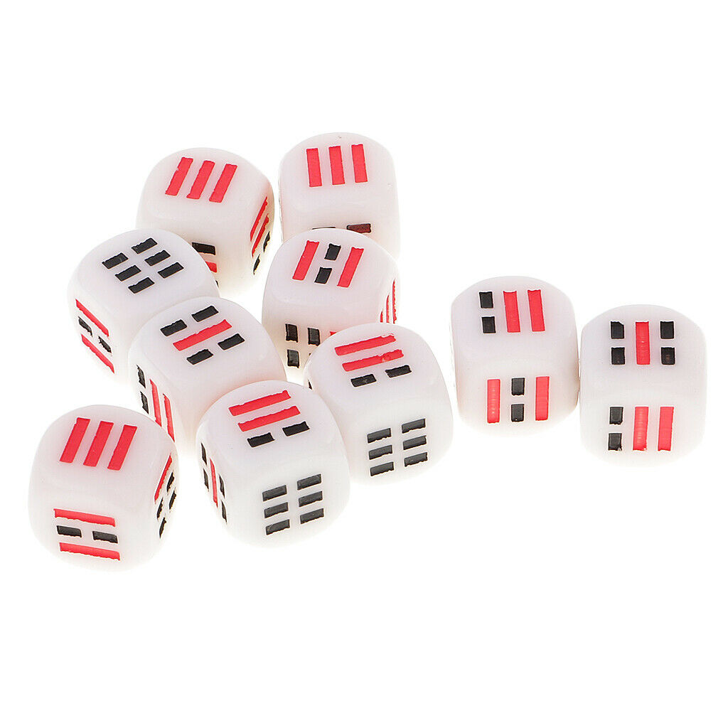 10pcs D6 Eight Trigrams Eight Diagrams Ba Gua Dices Spare Parts