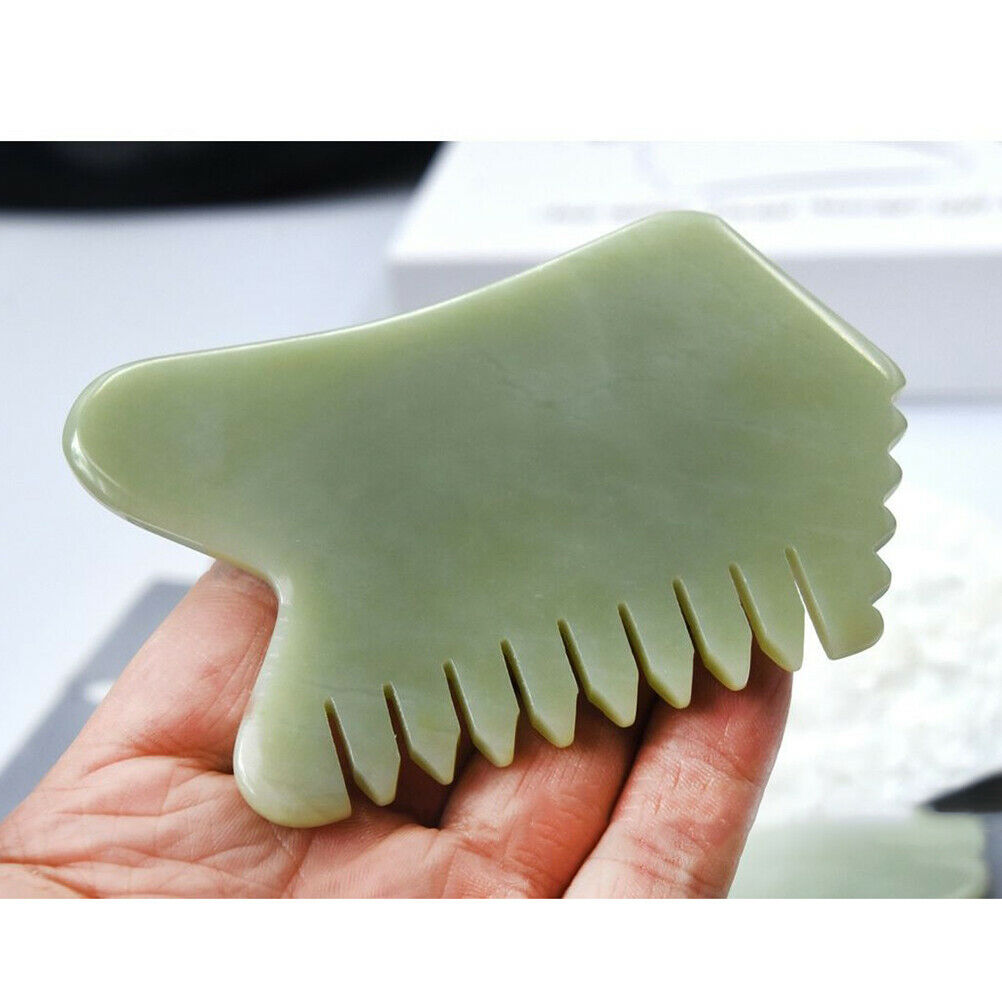 Jade Stone Comb Spa Acupuncture Foot Care Scraping Scalp Massage Comb Hair Comb