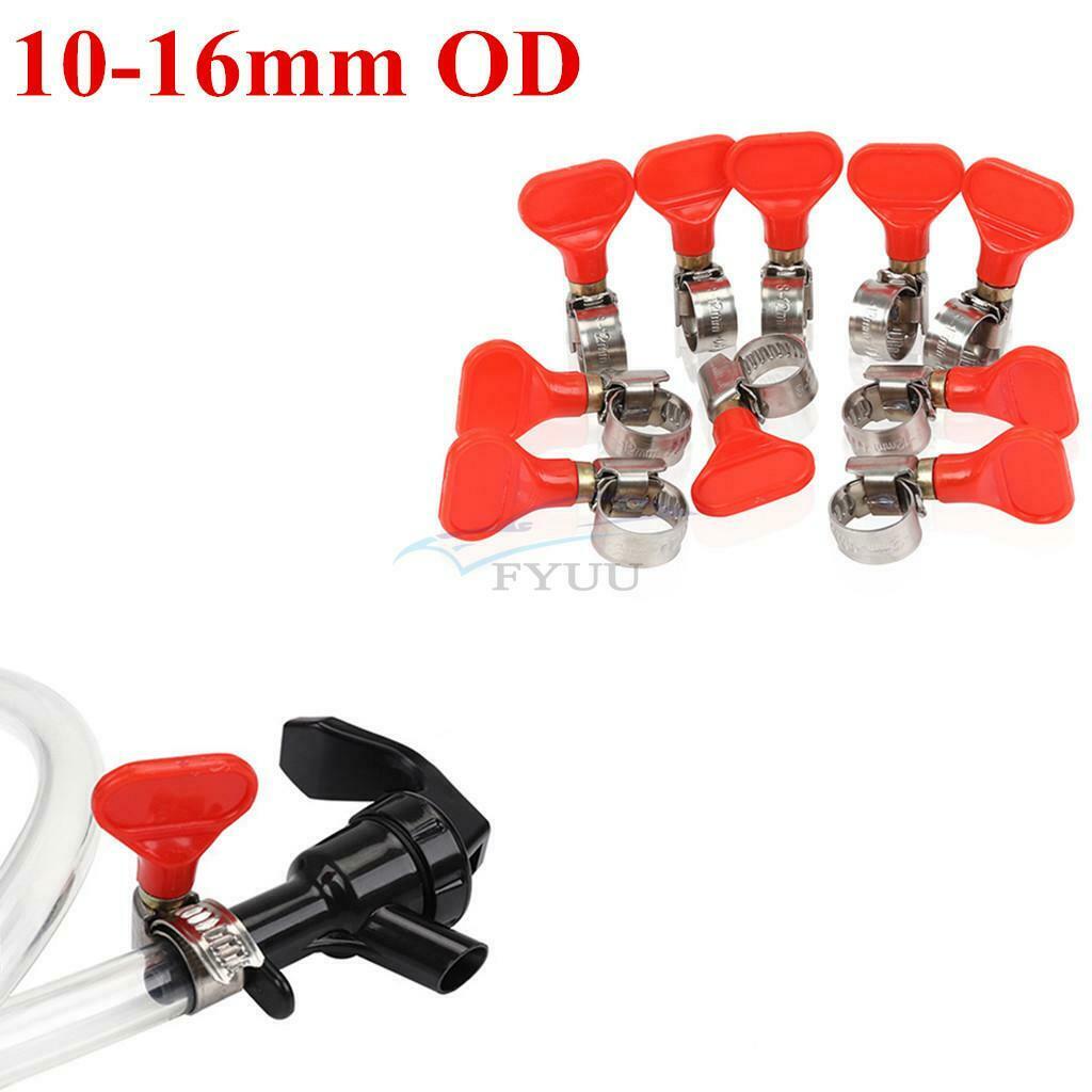 10 Pieces Adjustable Handle Stainless Steel Hose Clamp For 10mm-16mm OD Tubing