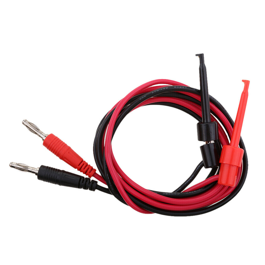 1 Set Test Hook Clip To 4mm Banana Plug For Multimeter 1M/3.3FT