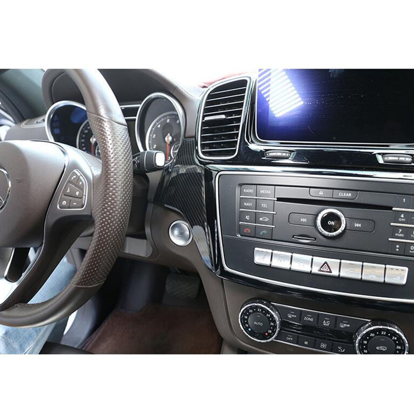 Black Car Front Center Console Dash Panel Trim Cover For Benz GLE GLS Class