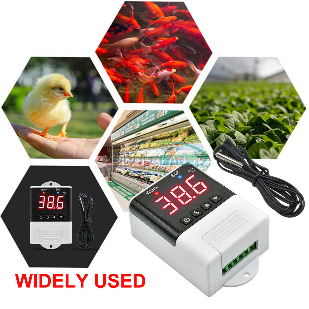 DTC1000 Digital AC 110-220V Temperature Controller Thermostat w/ LED Display