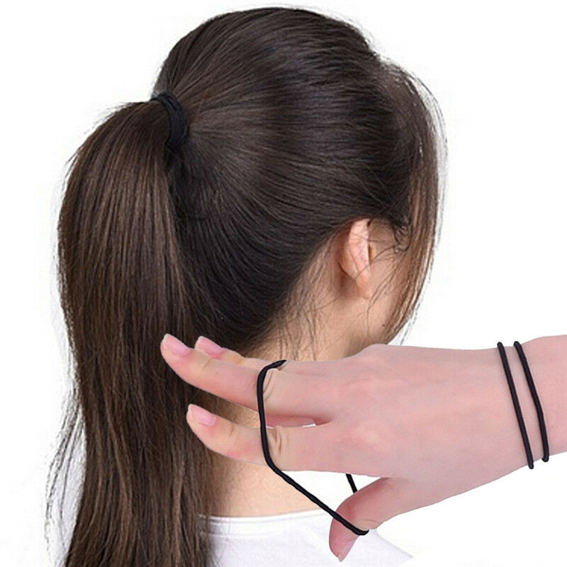 40X Black Elastic Rope Ring Hairband Women Girl Hair Band Tie Ponytail Ho.l8