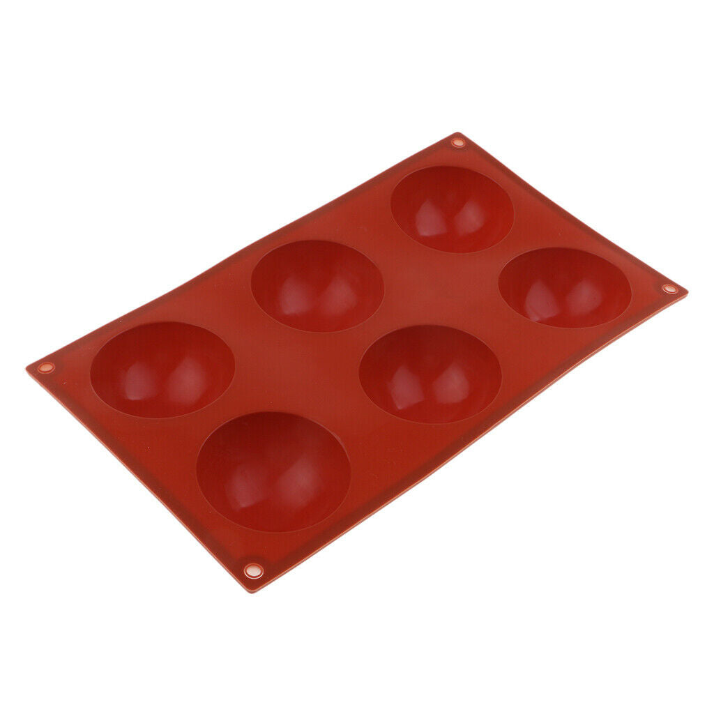 6 Holes Silicone Semicircle Dome Cake Decor Mold Half Sphere Cupcake Mold